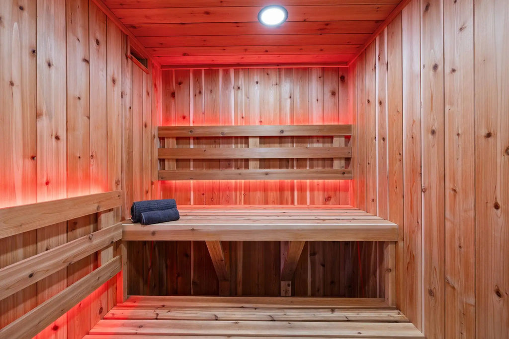 two decks of the sauna