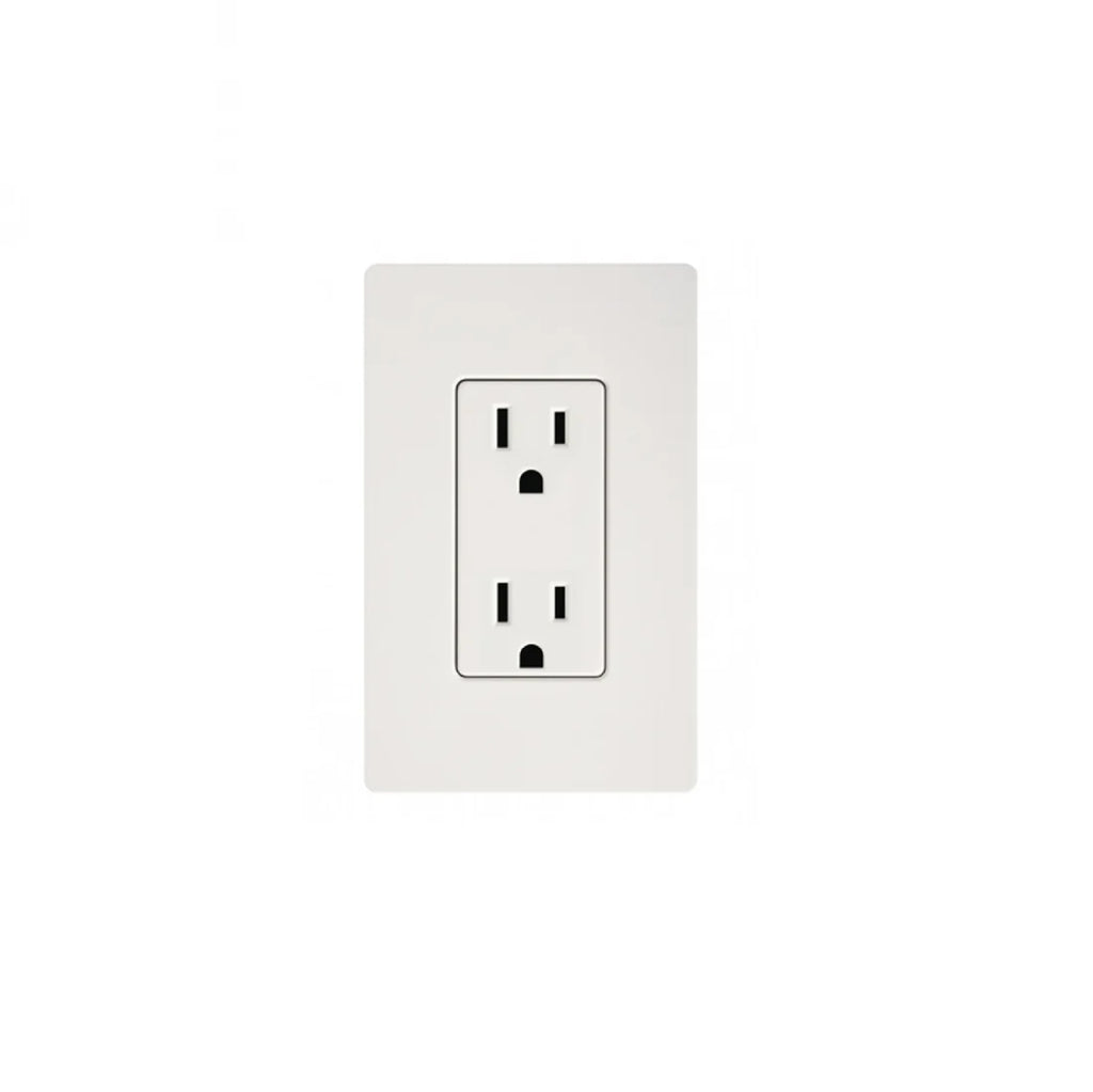 White electrical outlet on a white background