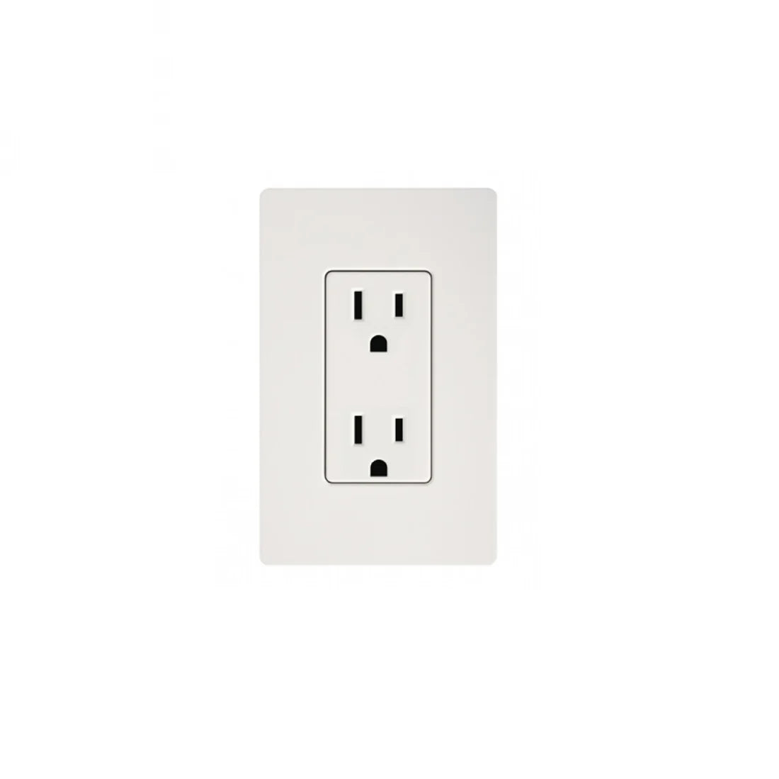 White electrical outlet on a white background