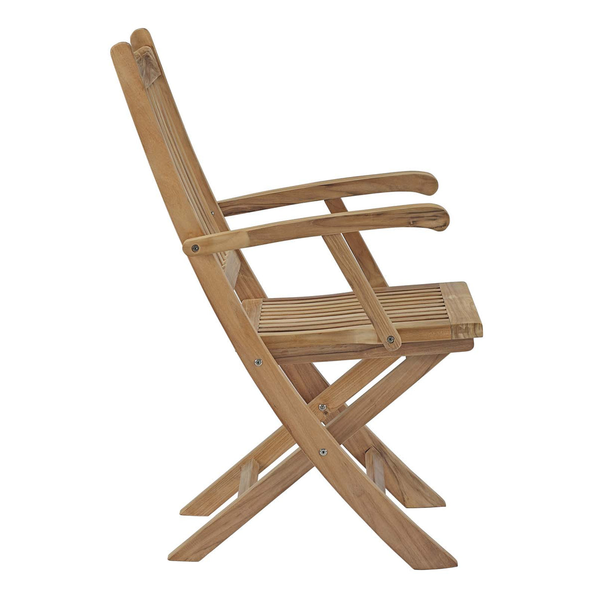 Wooden folding chair on a white background
