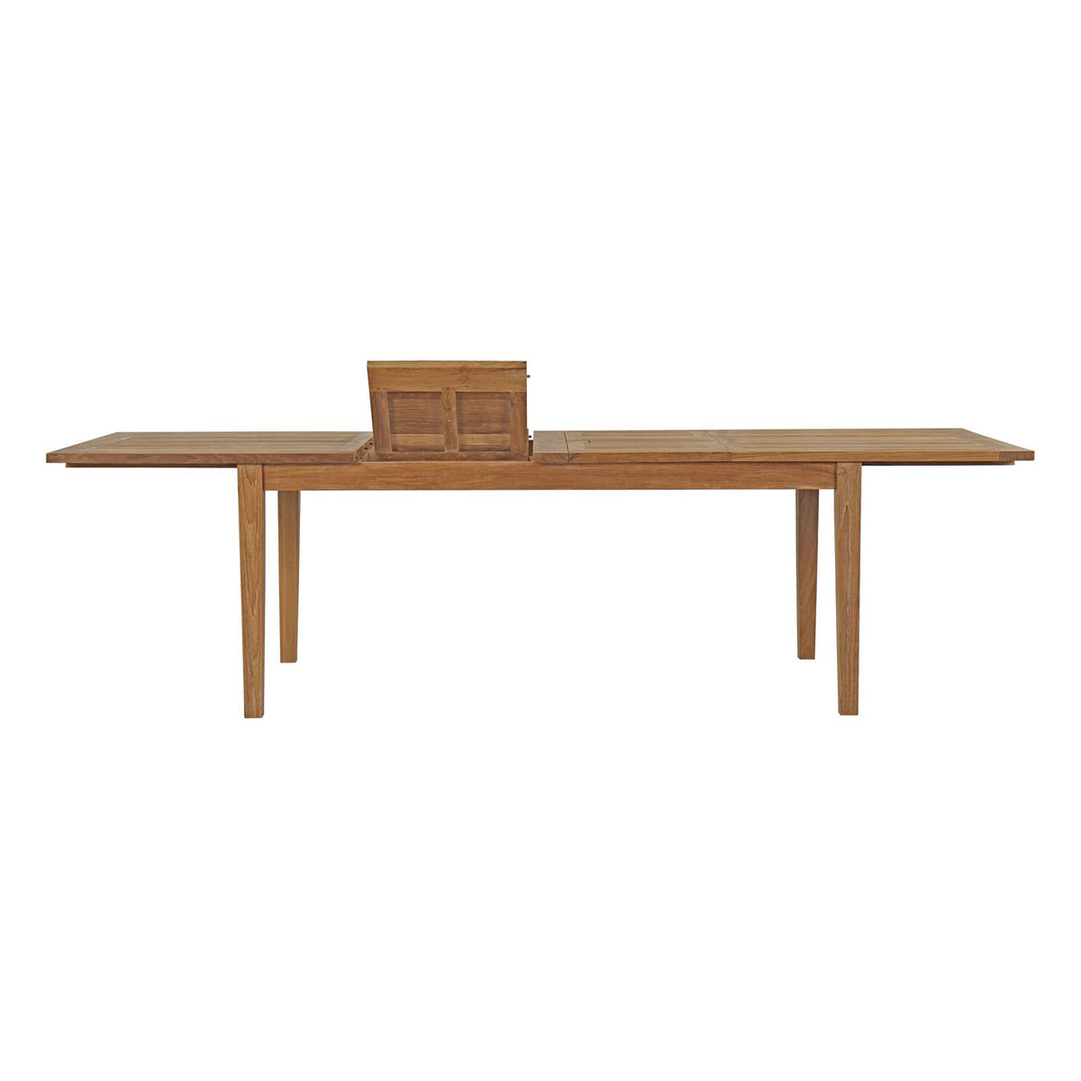 Wooden dining table on a white background
