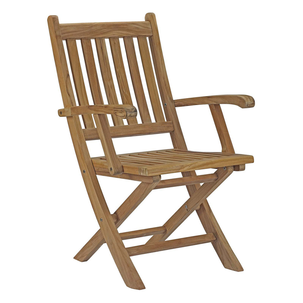 Wooden folding chair on a white background