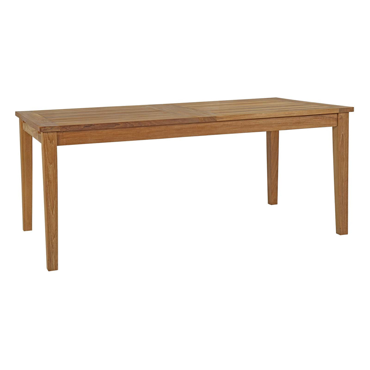 Wooden dining table on a white background