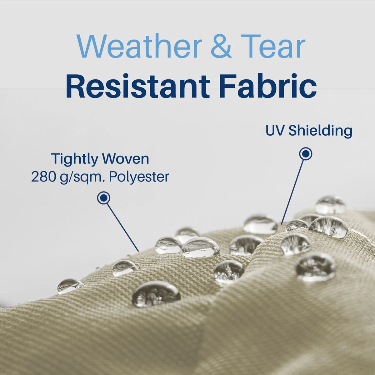 awning showing features like weather and tear resistant fabric