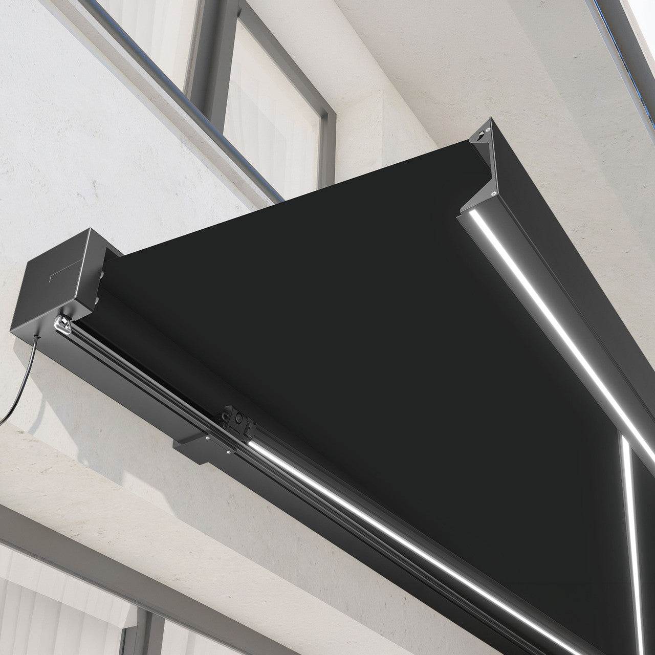 Royale Series 10x8 ft Motorized Patio Awning — Midnight Onyx