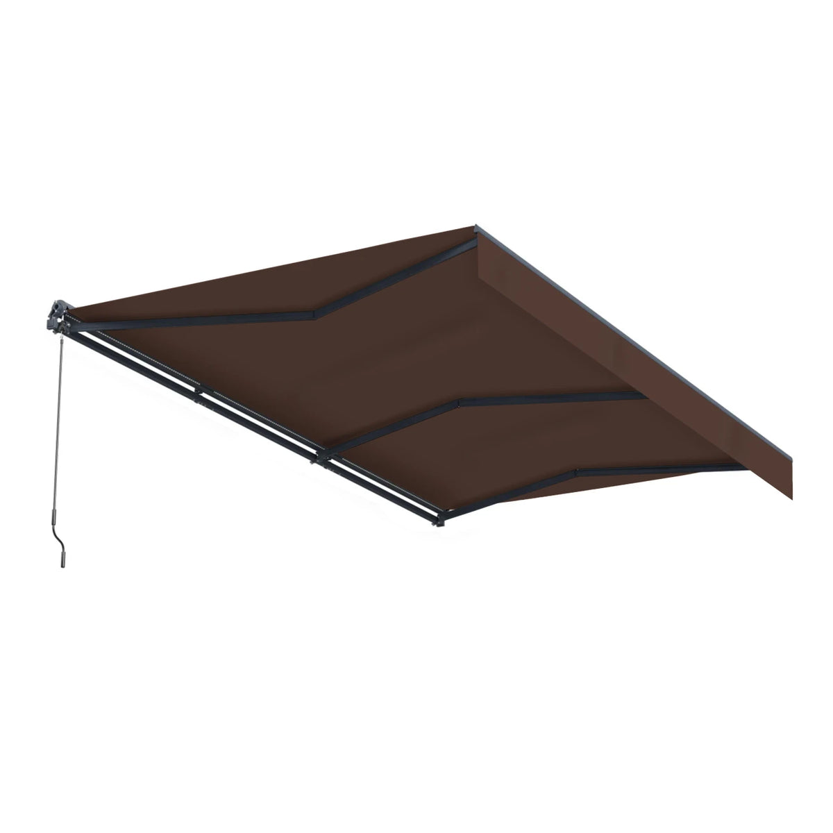 Brown retractable awning on a white background