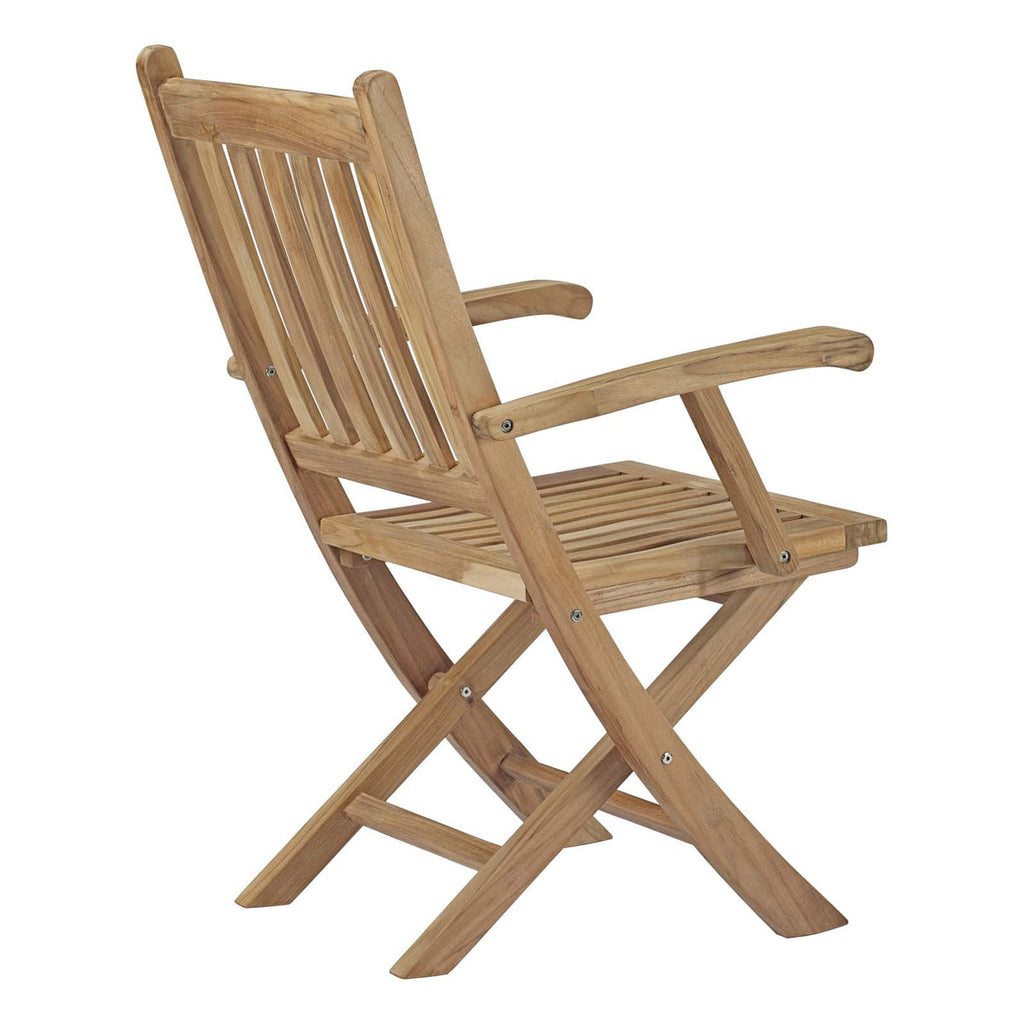 Wooden folding chair on a white background