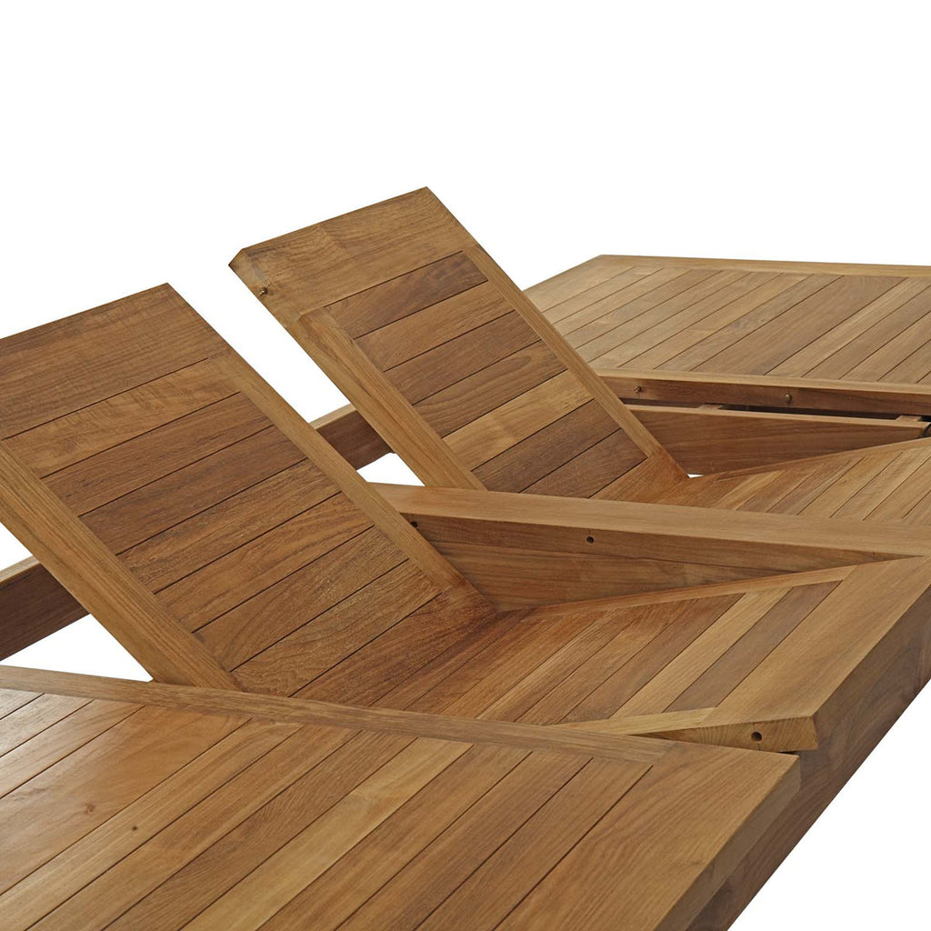 Wooden outdoor furniture set on a white background