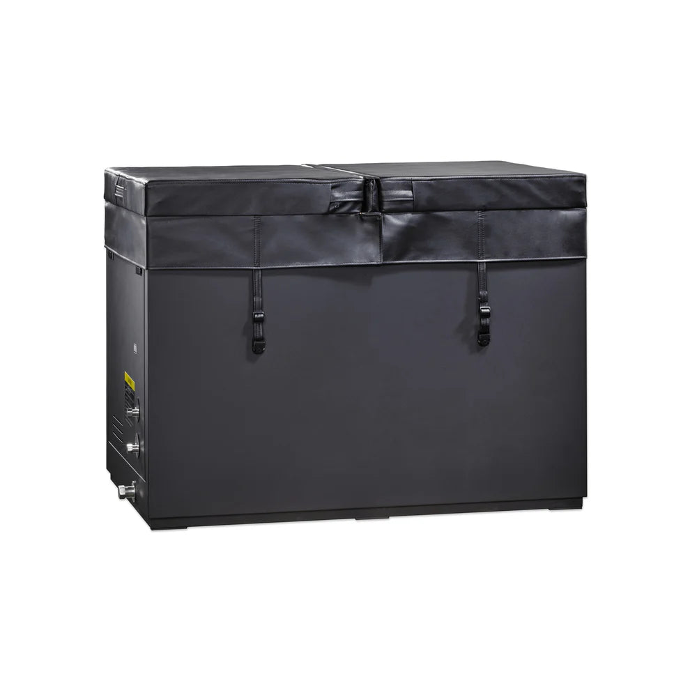 Covered stainless steel cold plunge tub