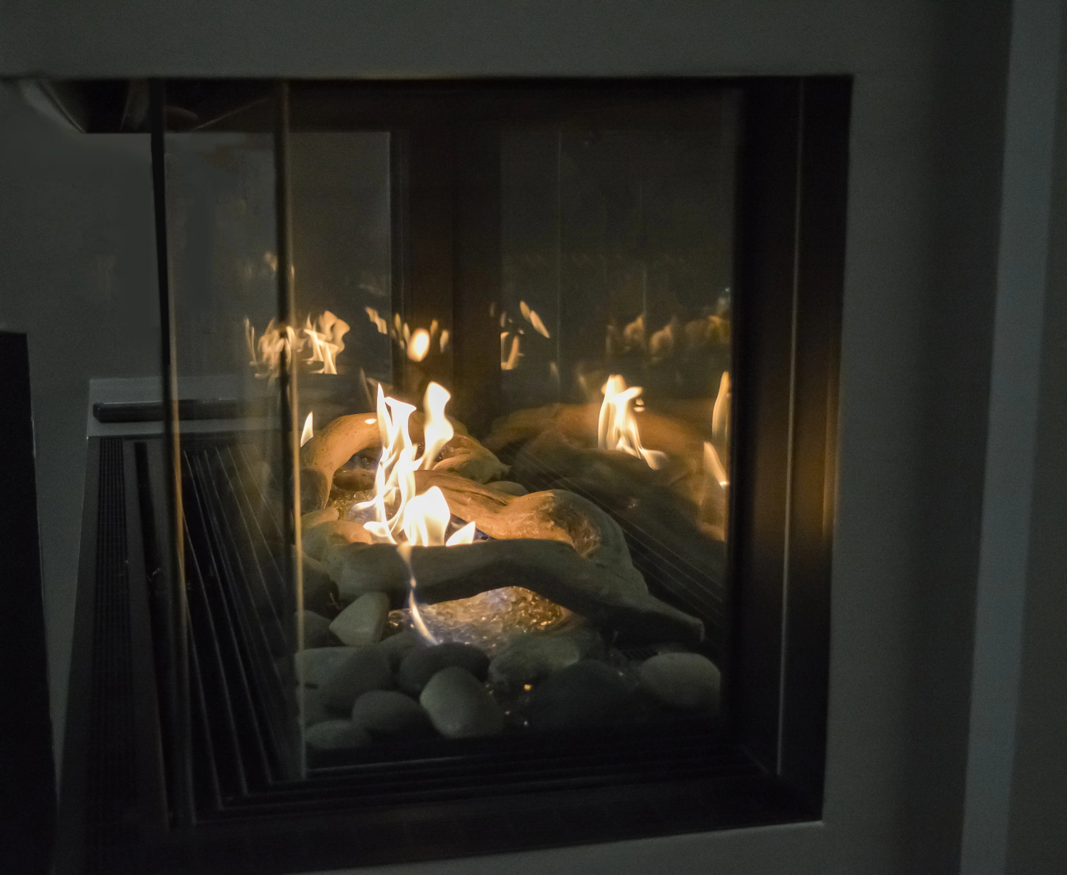 Sierra Flame Lyon 4-Sided See-Through Gas Fireplace