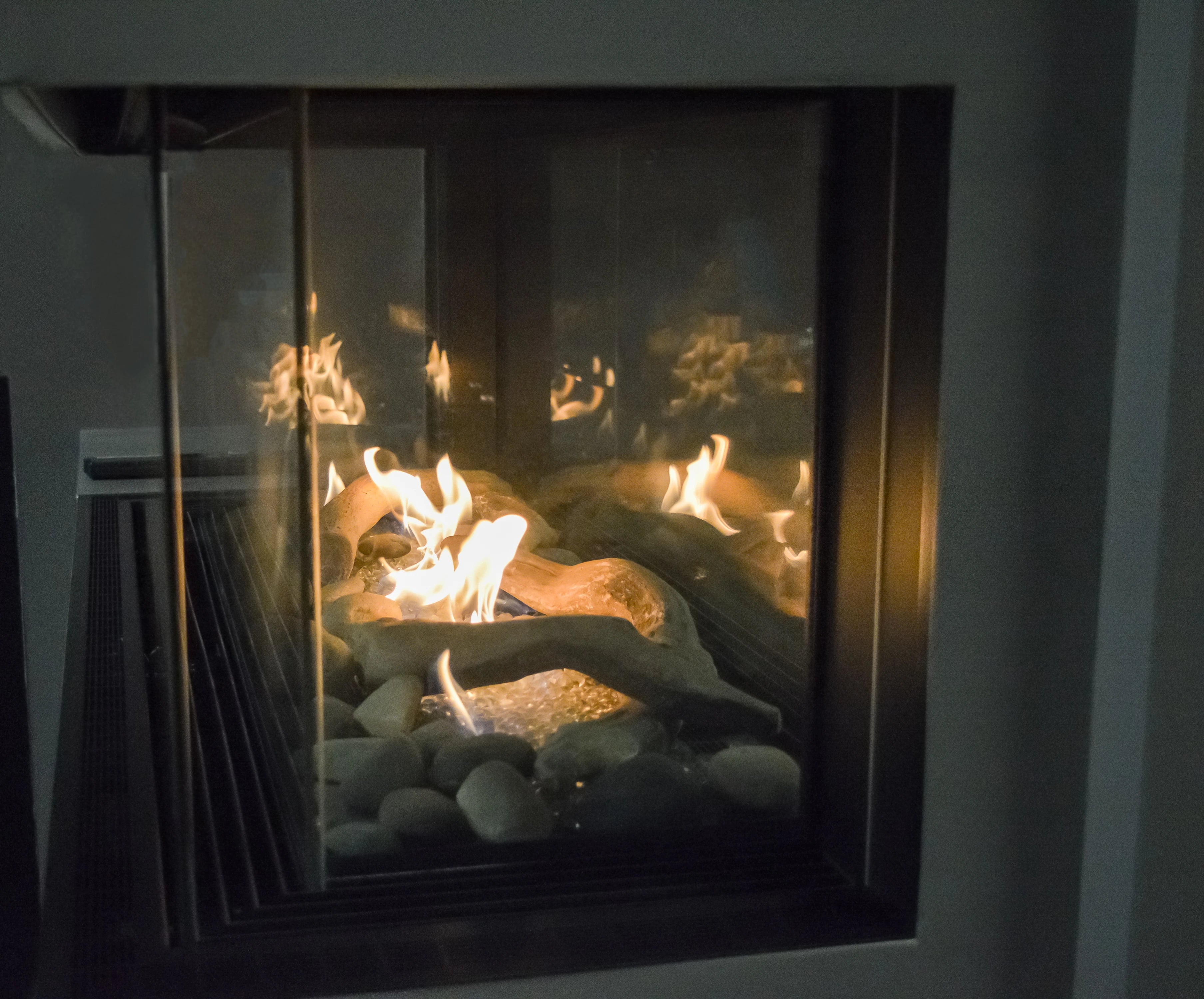 Sierra Flame Lyon 4-Sided See-Through Gas Fireplace