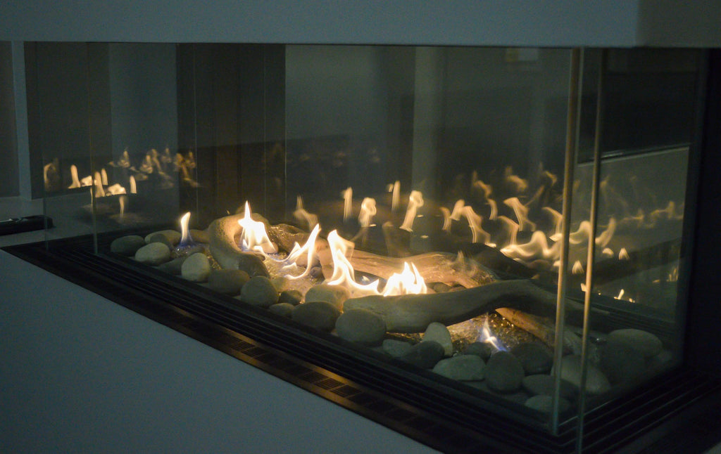 Sierra Flame Lyon 4-Sided See-Through Gas Fireplace