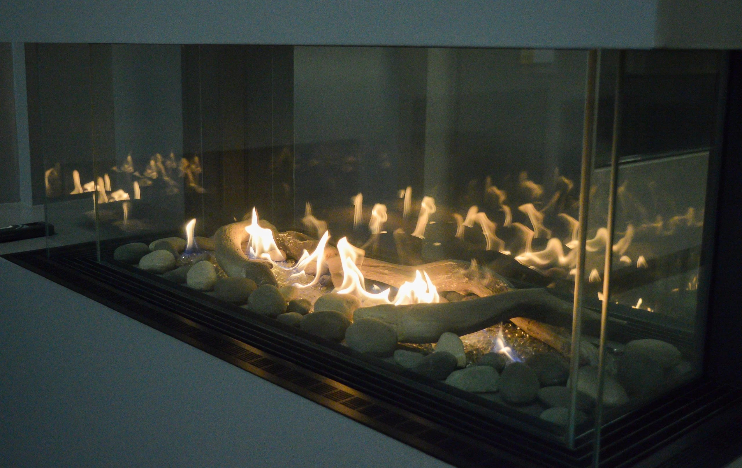 Sierra Flame Lyon 4-Sided See-Through Gas Fireplace