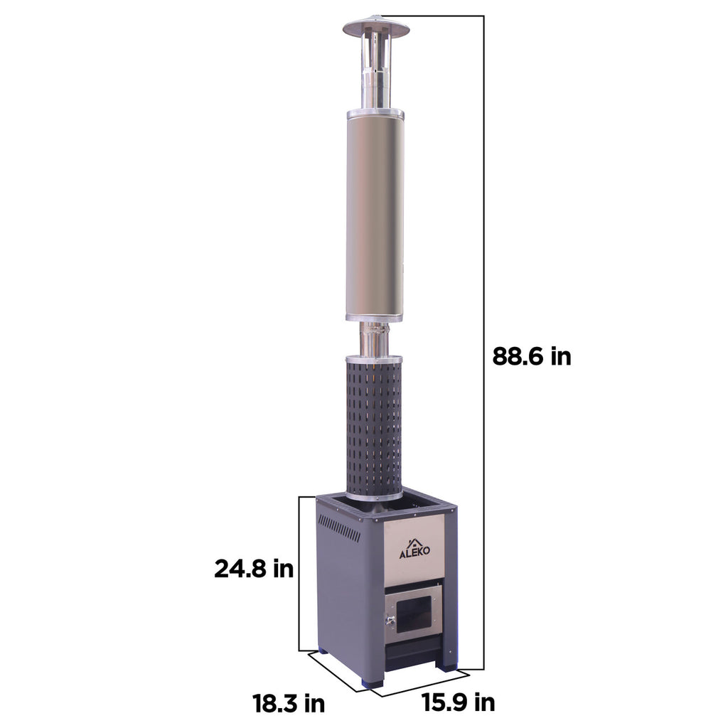 Wood Burning Sauna Heater & Chimney Kit 304 Stainless