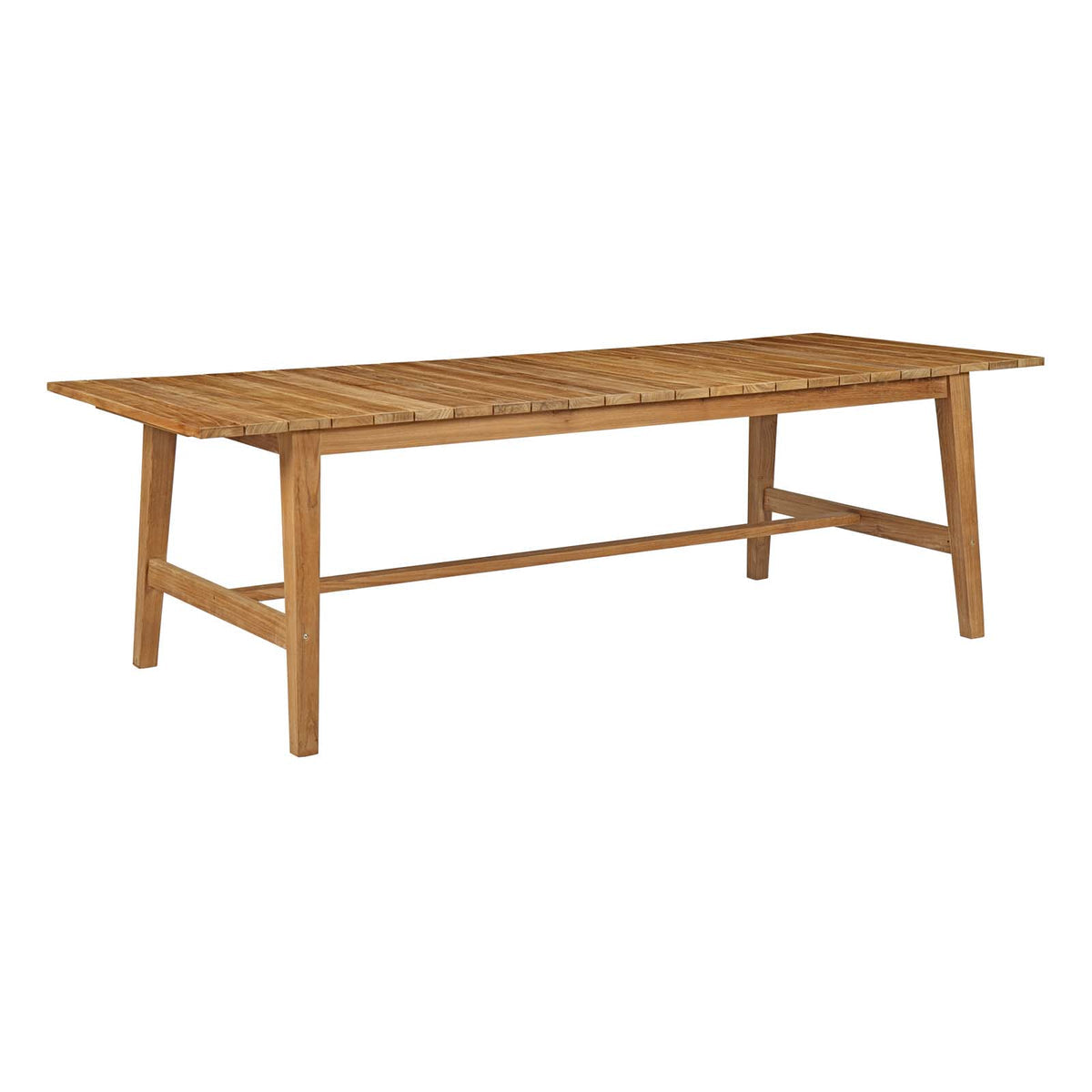 Wooden outdoor table on a white background