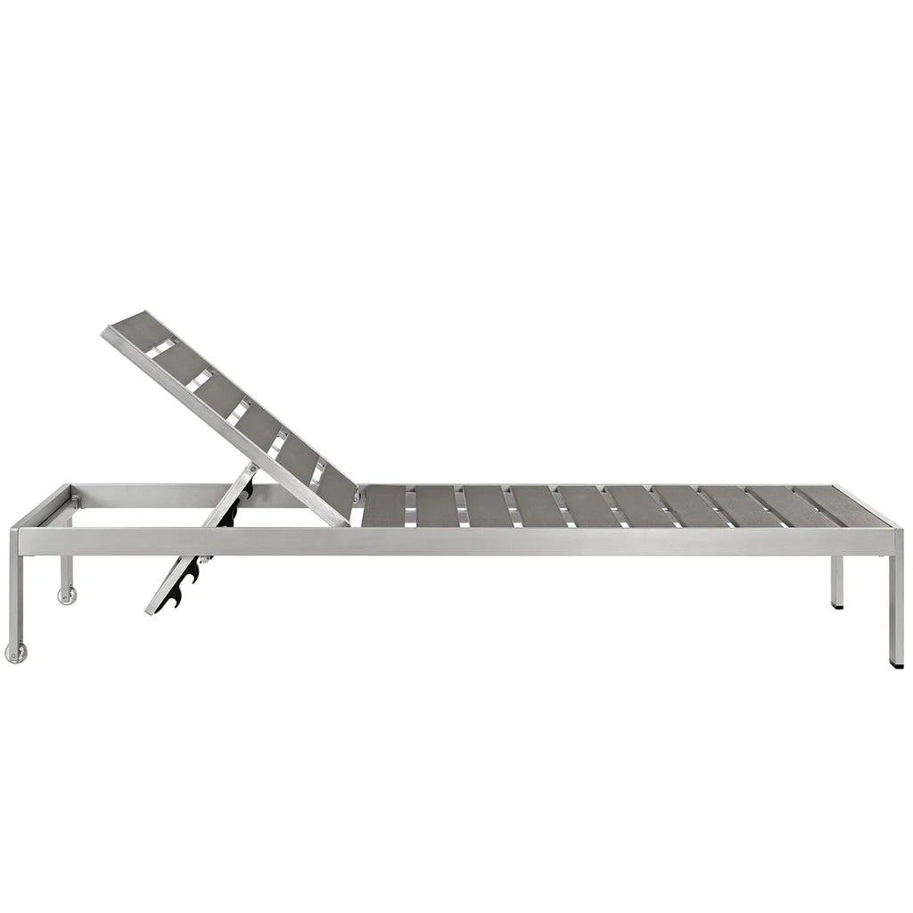 Shore chaise lounge set of 6 – clear rolling wheels and non-marking foot caps detail
