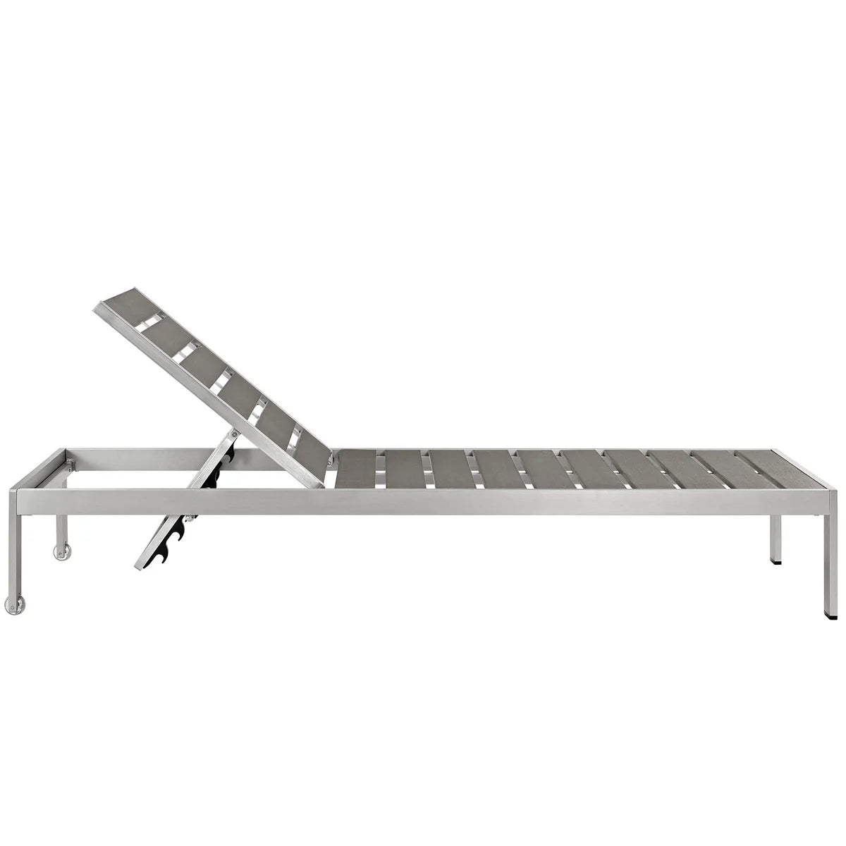 Shore chaise lounge set of 6 – clear rolling wheels and non-marking foot caps detail
