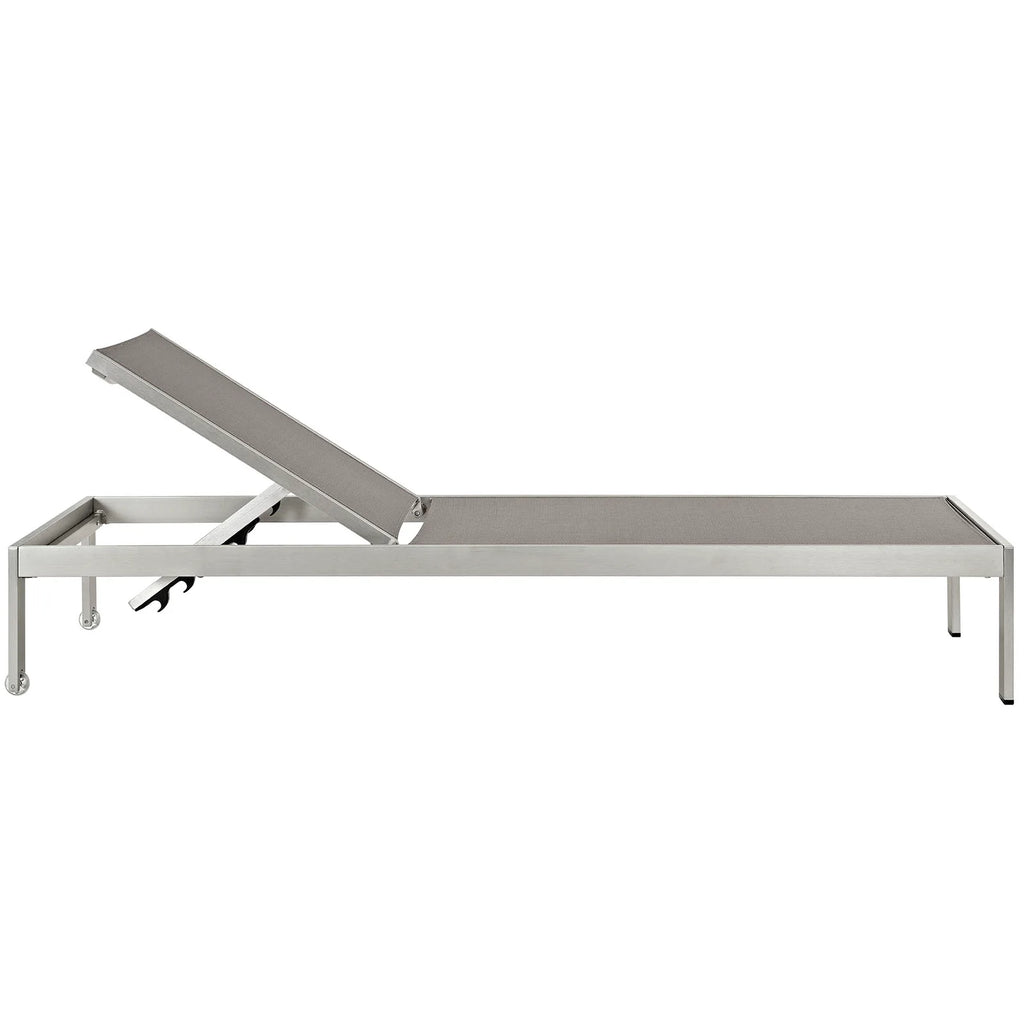 Metal sun lounger on a white background