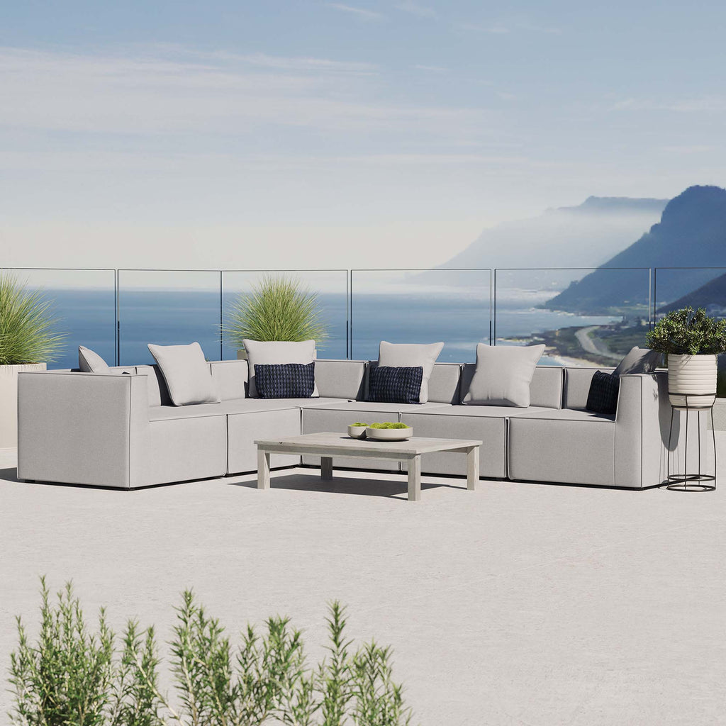 Outdoor patio set with a scenic ocean view