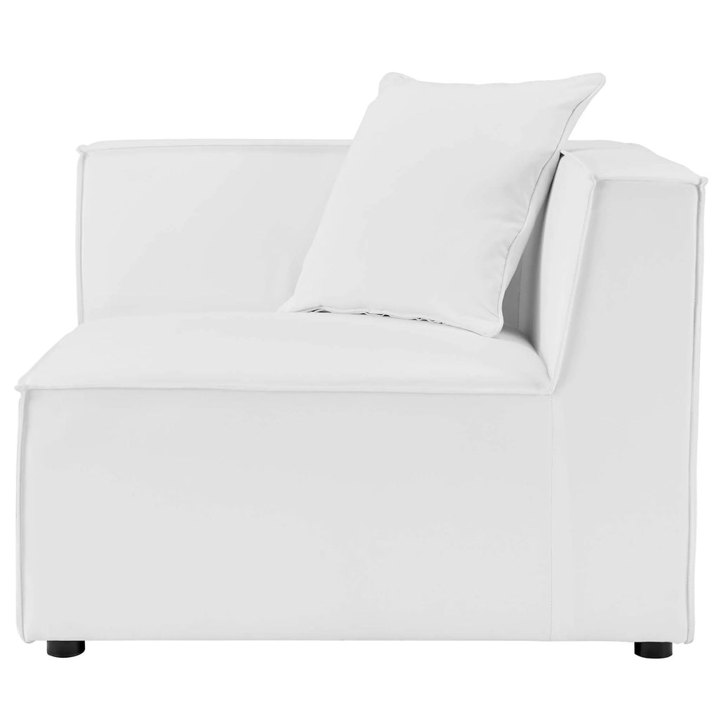 White armchair with a pillow on a white background