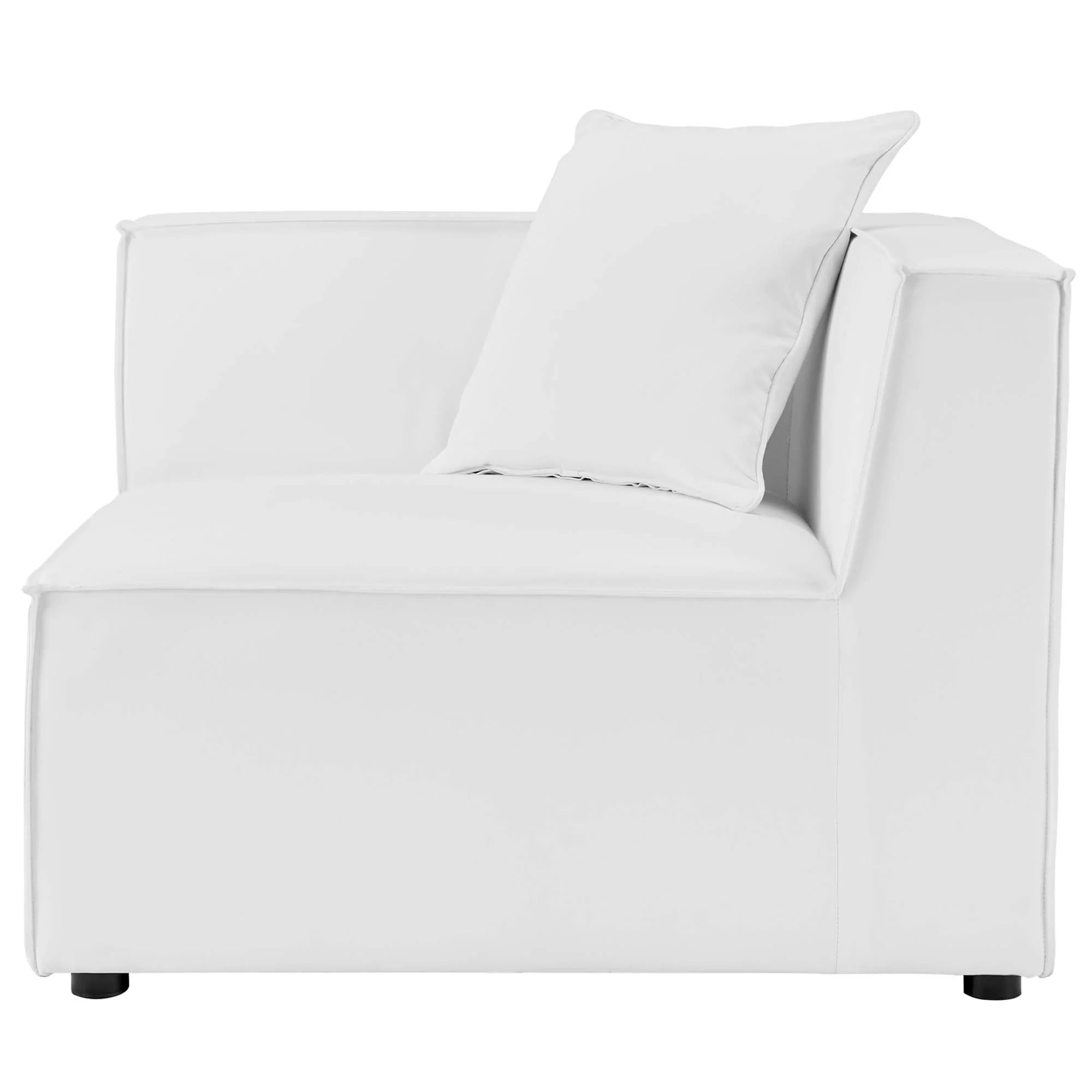 White armchair with a pillow on a white background