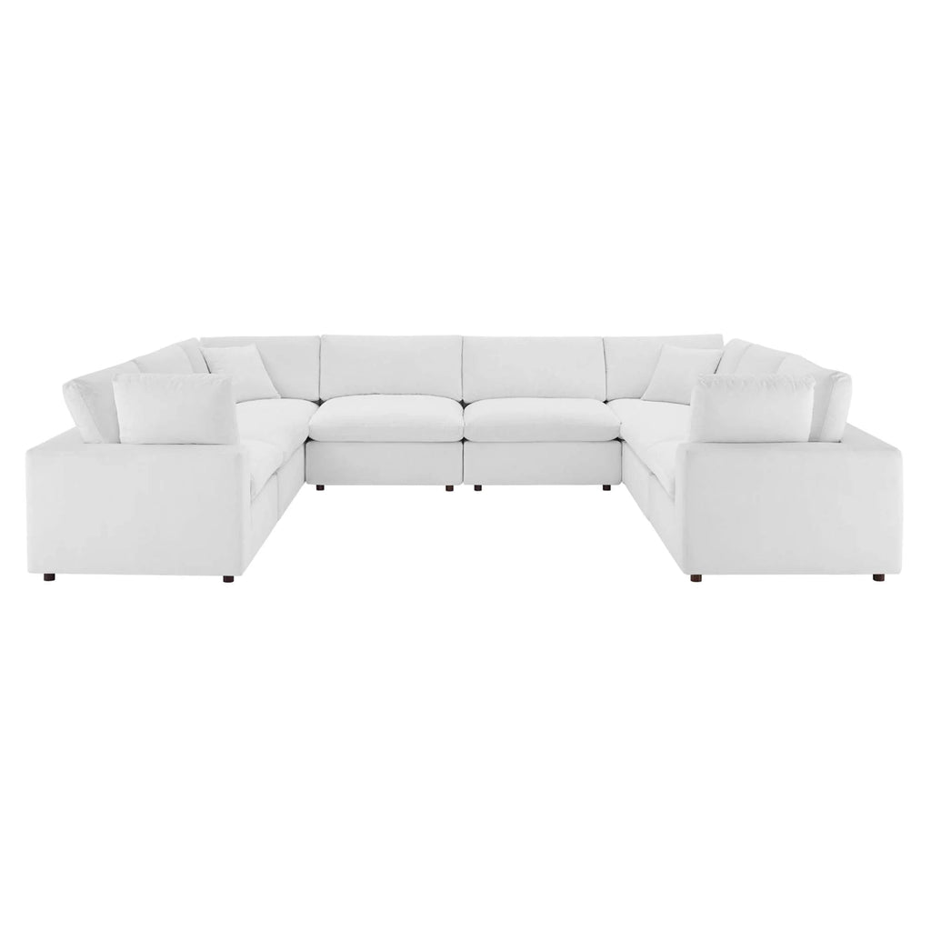 White sectional sofa on a white background