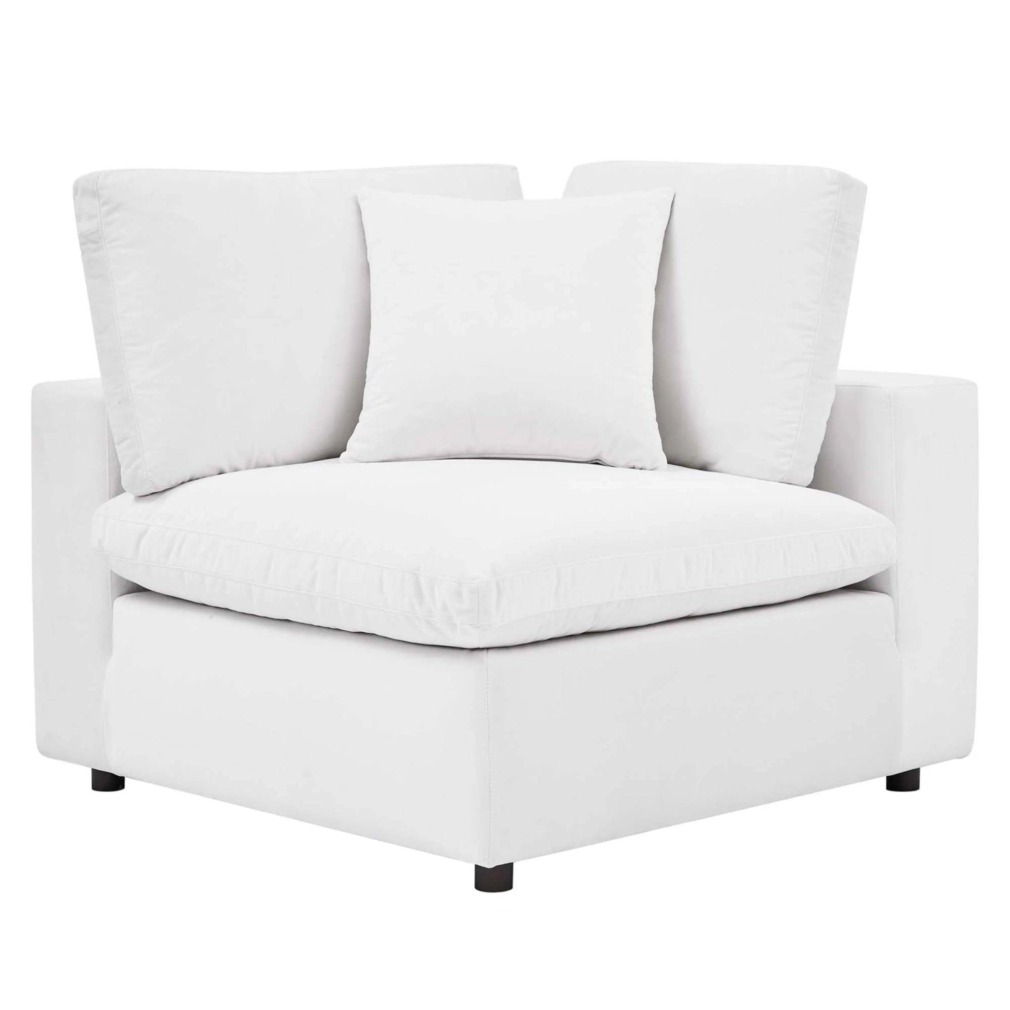 White armchair with cushions on a white background