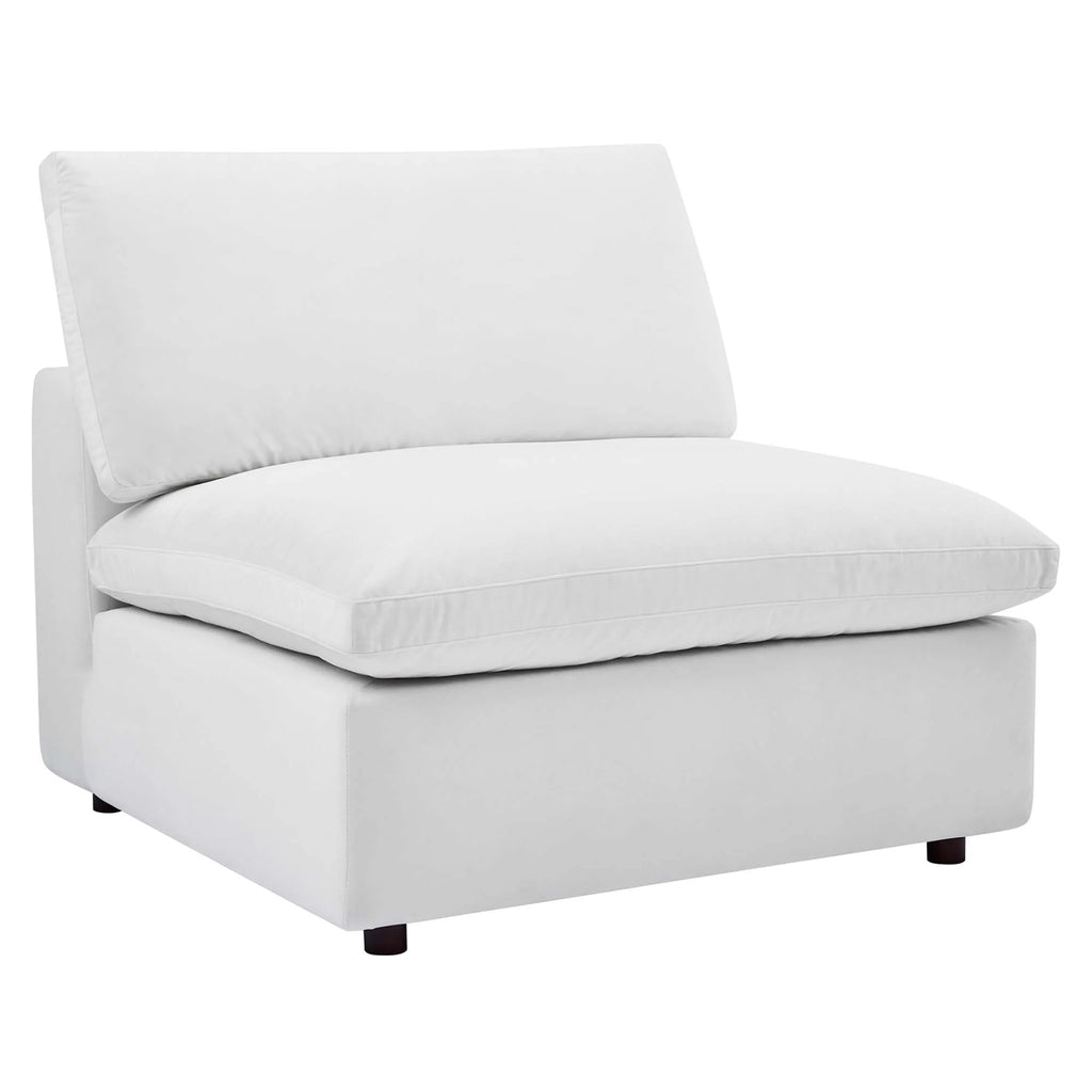 White armless chair on a white background