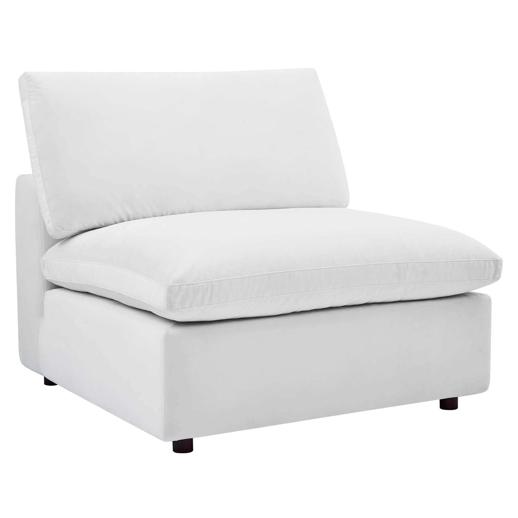 White armless chair on a white background