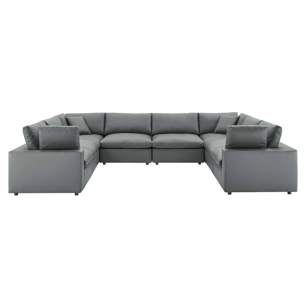 Gray sectional sofa on a white background