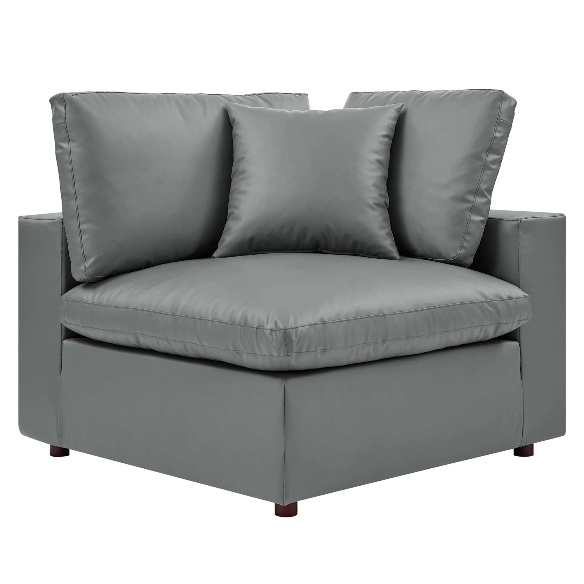 one piece of gray sectional piece for the corner of the full set