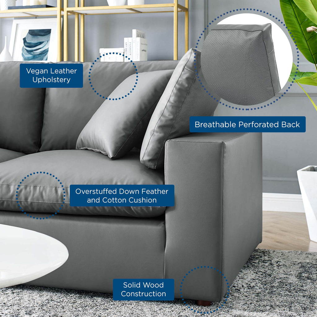 Gray sofa with highlighted features in a living room setting