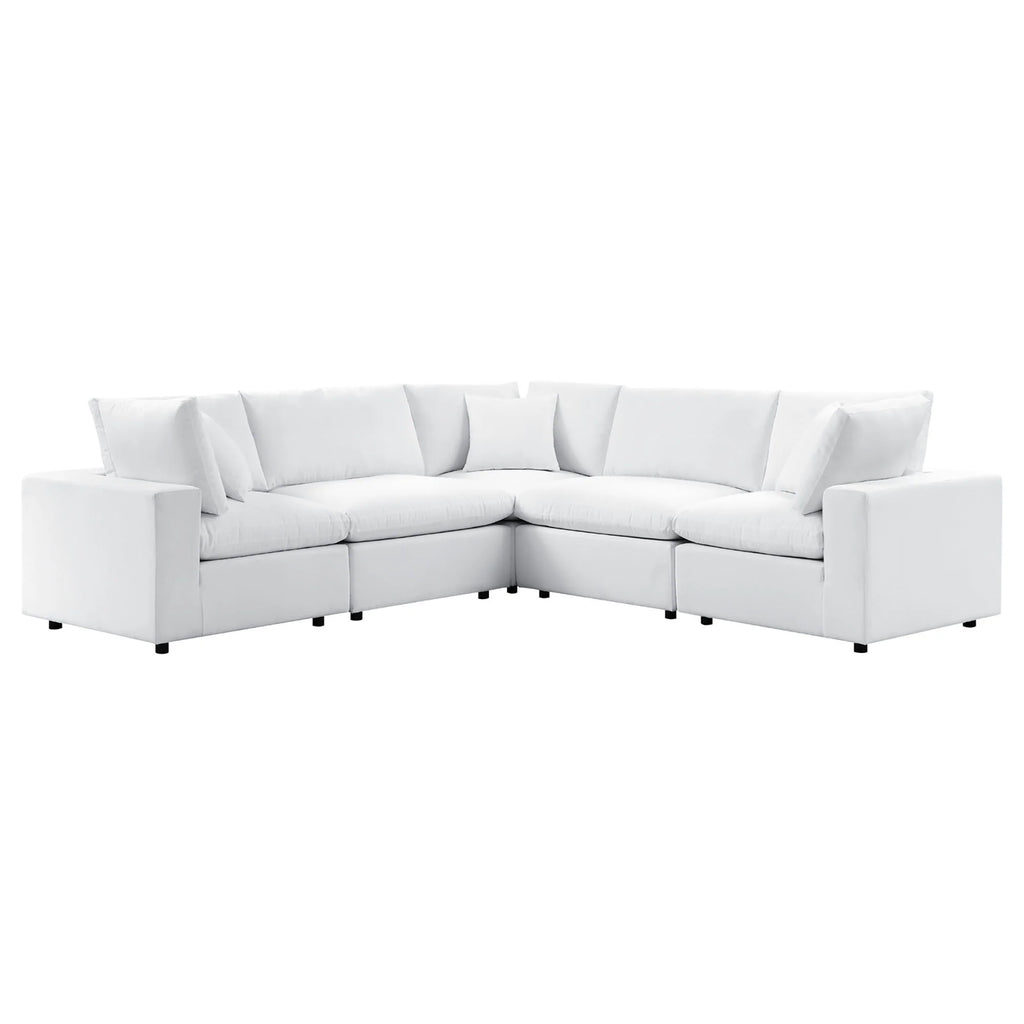 White sectional sofa on a white background