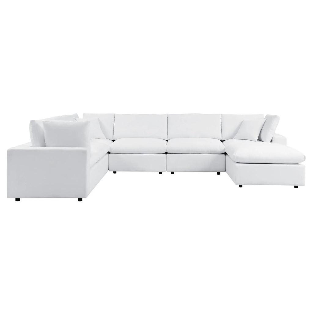 White sectional sofa on a white background