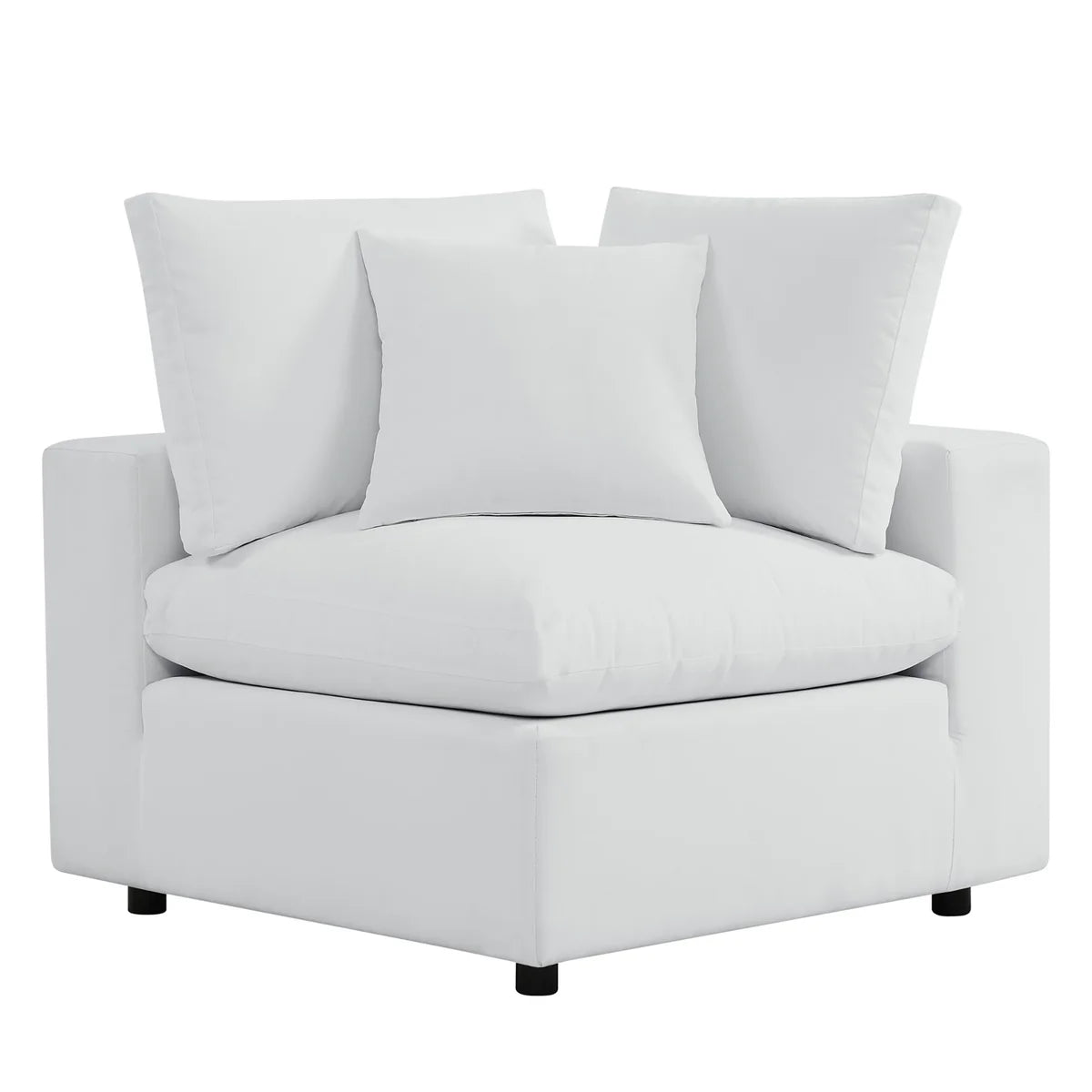 White armchair with cushions on a white background