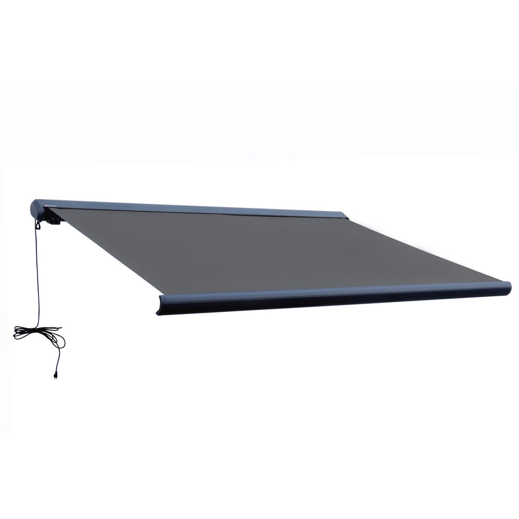 Italian Series 10x8 ft Motorized Patio Awning — Gray
