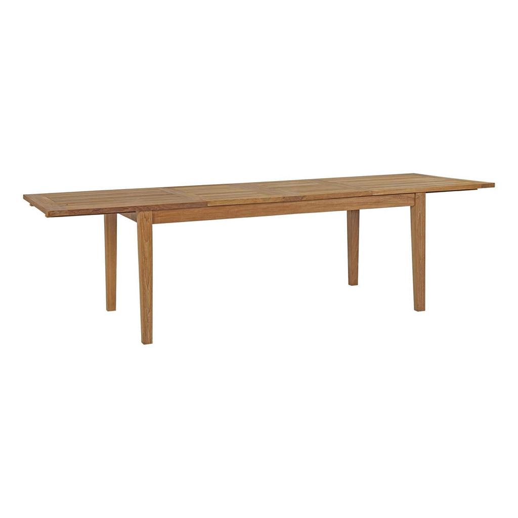 Wooden dining table on a white background