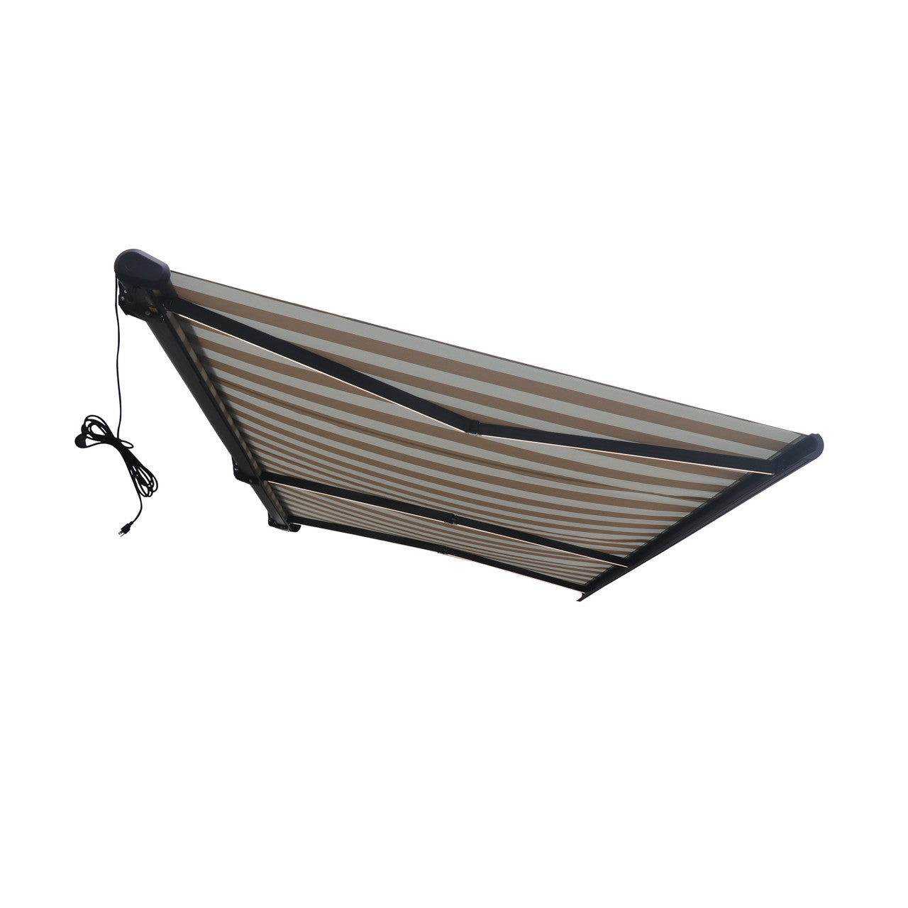 Italian Series 16x10 ft Motorized Patio Awning — Beige Stripe