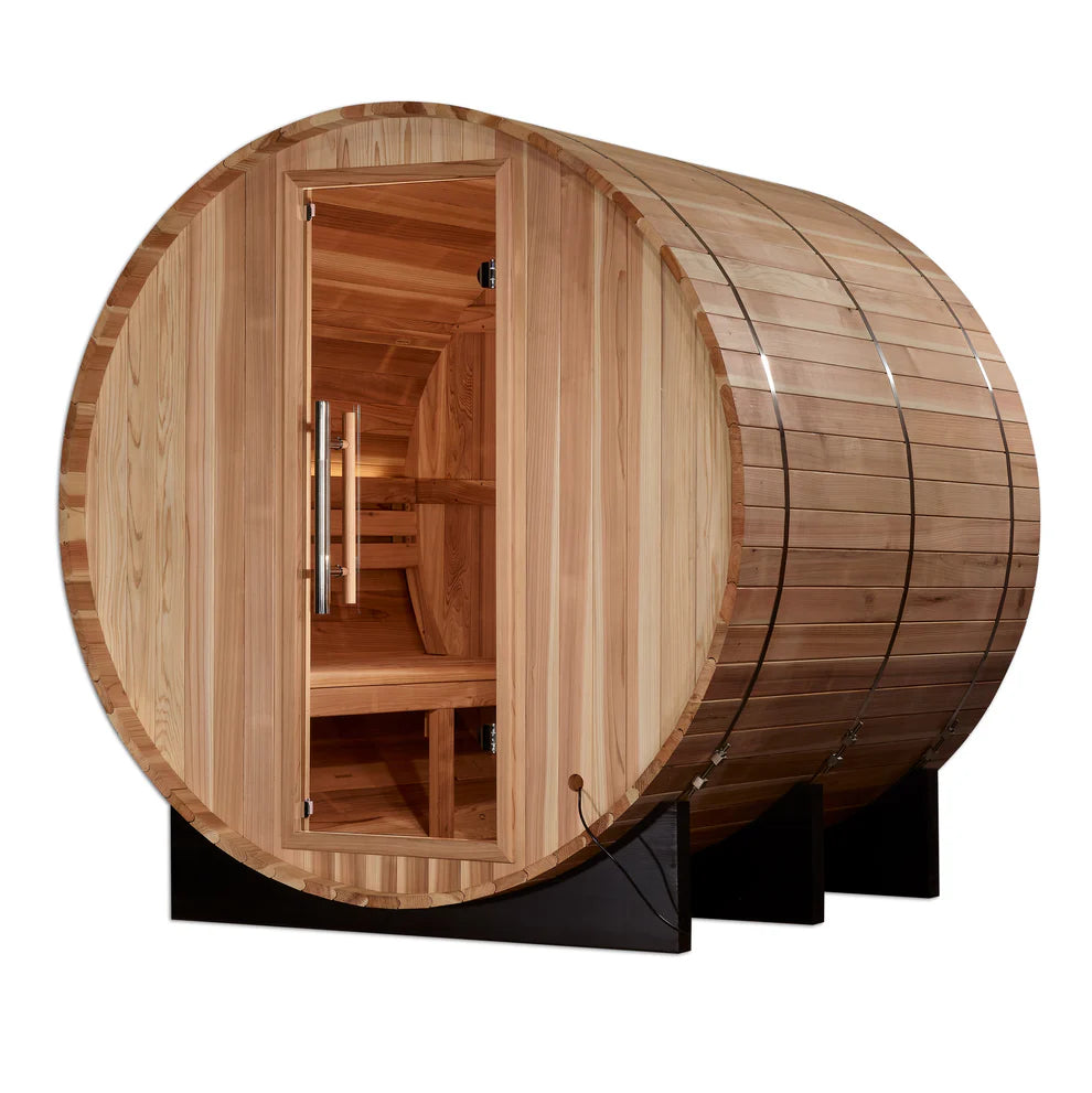 Wooden barrel in a natural setting