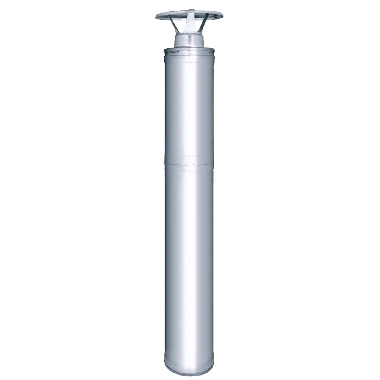 White vertical chimney on a white background 