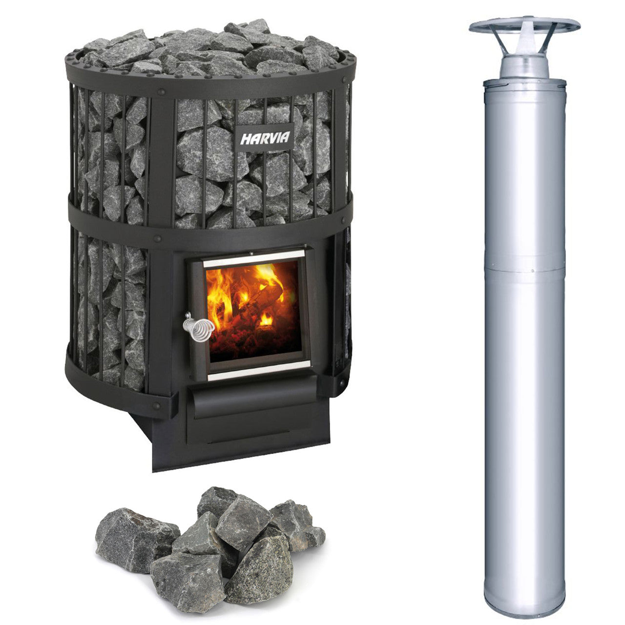 Harvia Legend 150 Wood Burning Sauna Heater & Chimney Kit