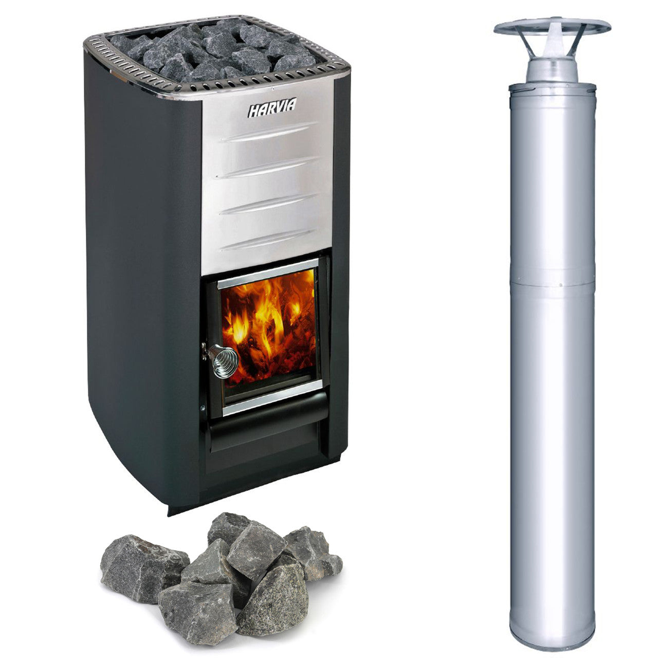 Harvia M3 Wood Burning Sauna Heater & Chimney Kit