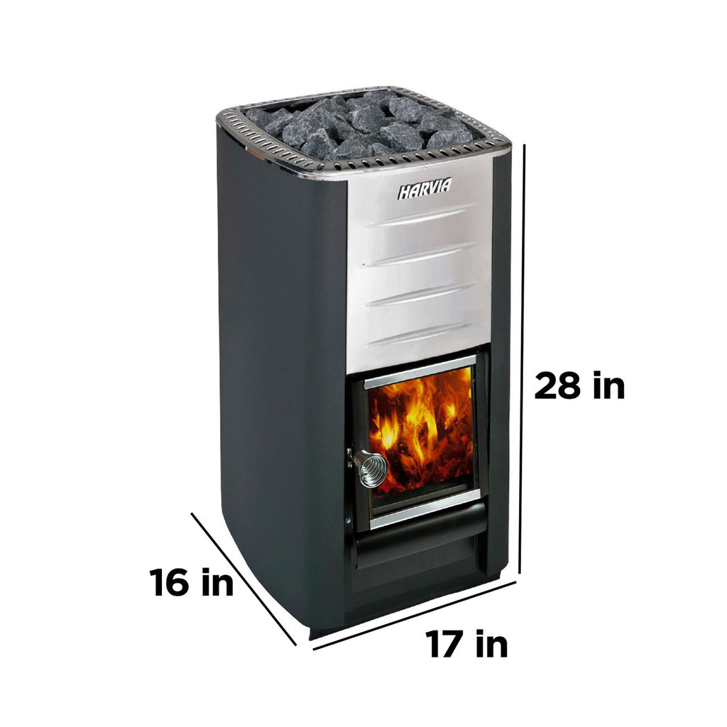 Harvia M3 Wood Burning Sauna Heater & Chimney Kit