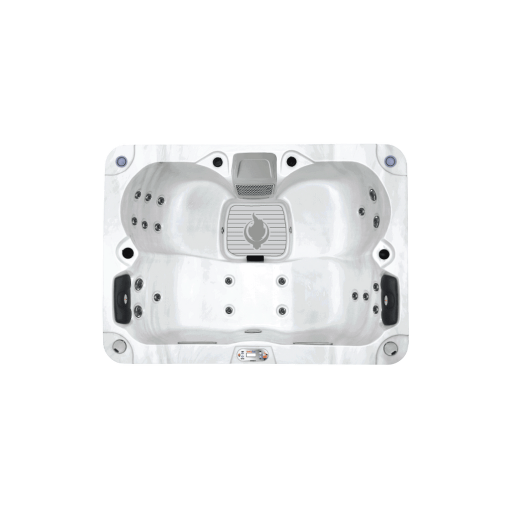 Hot tub with multiple jets on a white background