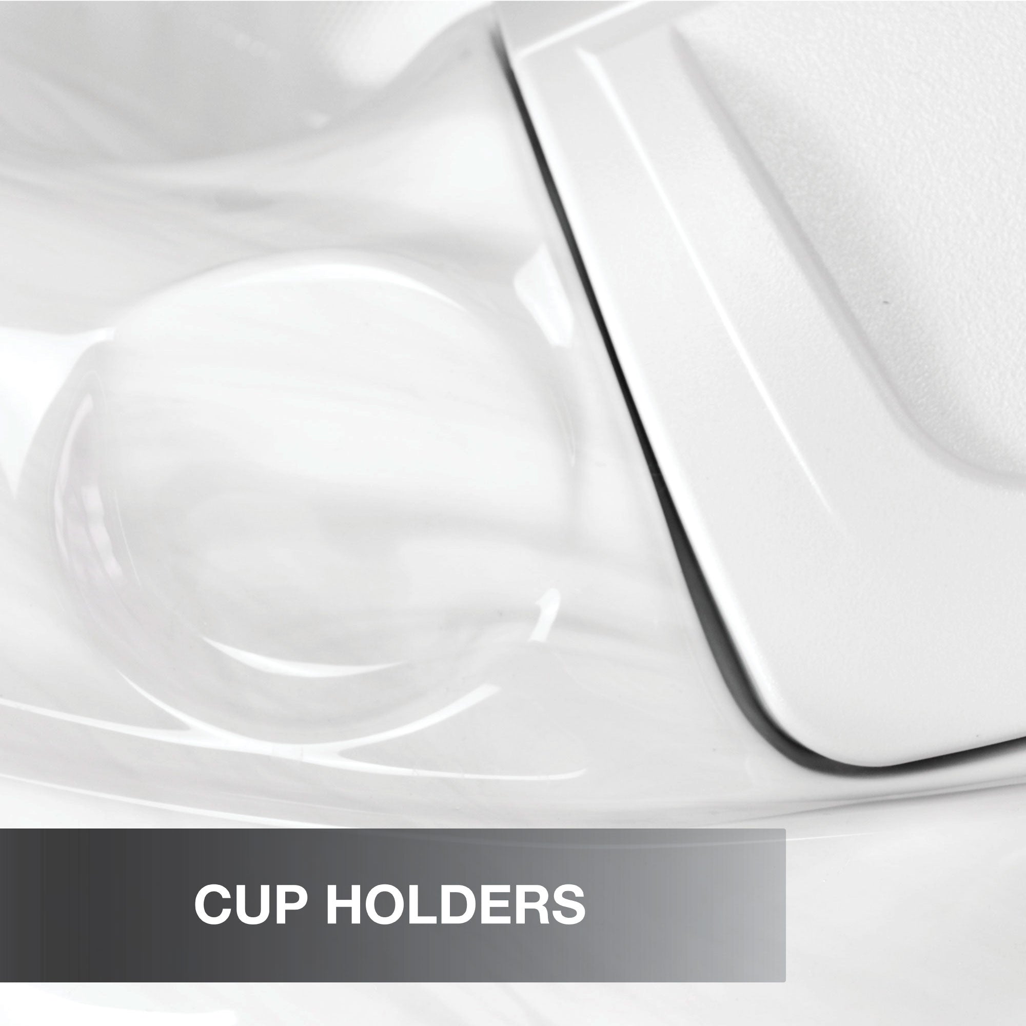 Close-up of a car cup holder with a white background