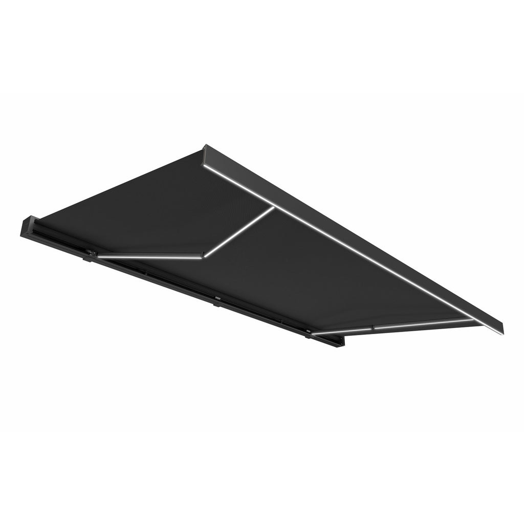 Royale Series 10x8 ft Motorized Patio Awning — Midnight Onyx