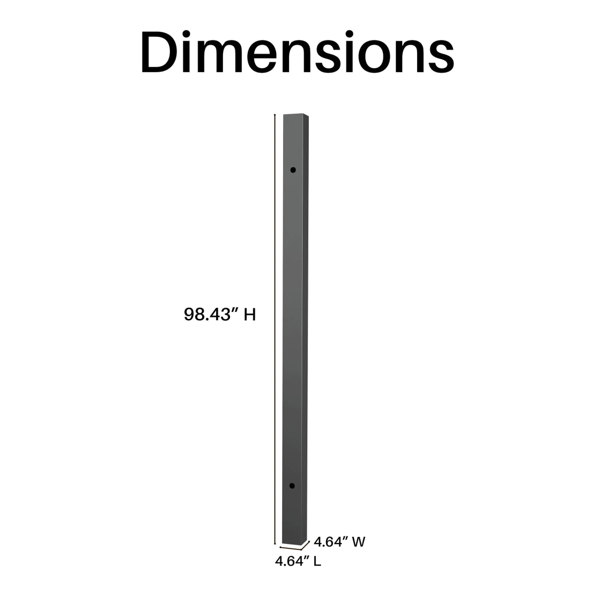 Aluminum Pergola Support Post – Left Side | Aleko Galaxy Wall-Mounted 12x13