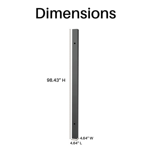 Aluminum Pergola Support Post – Left Side | Aleko Galaxy Wall-Mounted 12x13