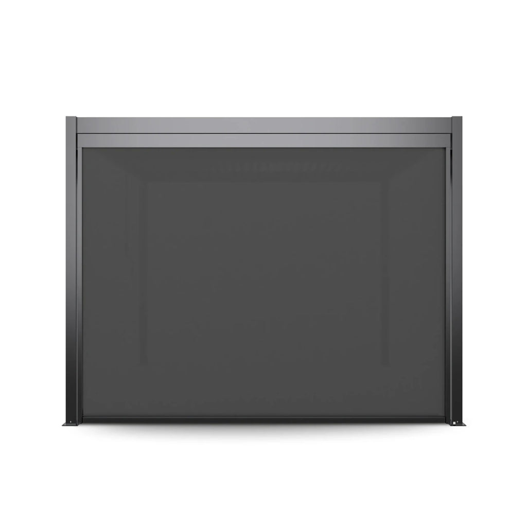 A black rectangular pergola screen with white text reading 'LPF LEGEND GLOW BLACK' and 'LOW PROFILE MX' on a light gray background. The Free Kittens logo is visible in the top left corner of the box.
