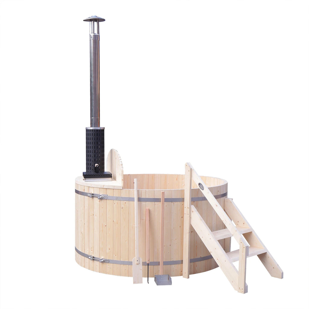 Wood-Fired Hot Tub & Ice Bath — 4-5 Person | Pine & Stainless
